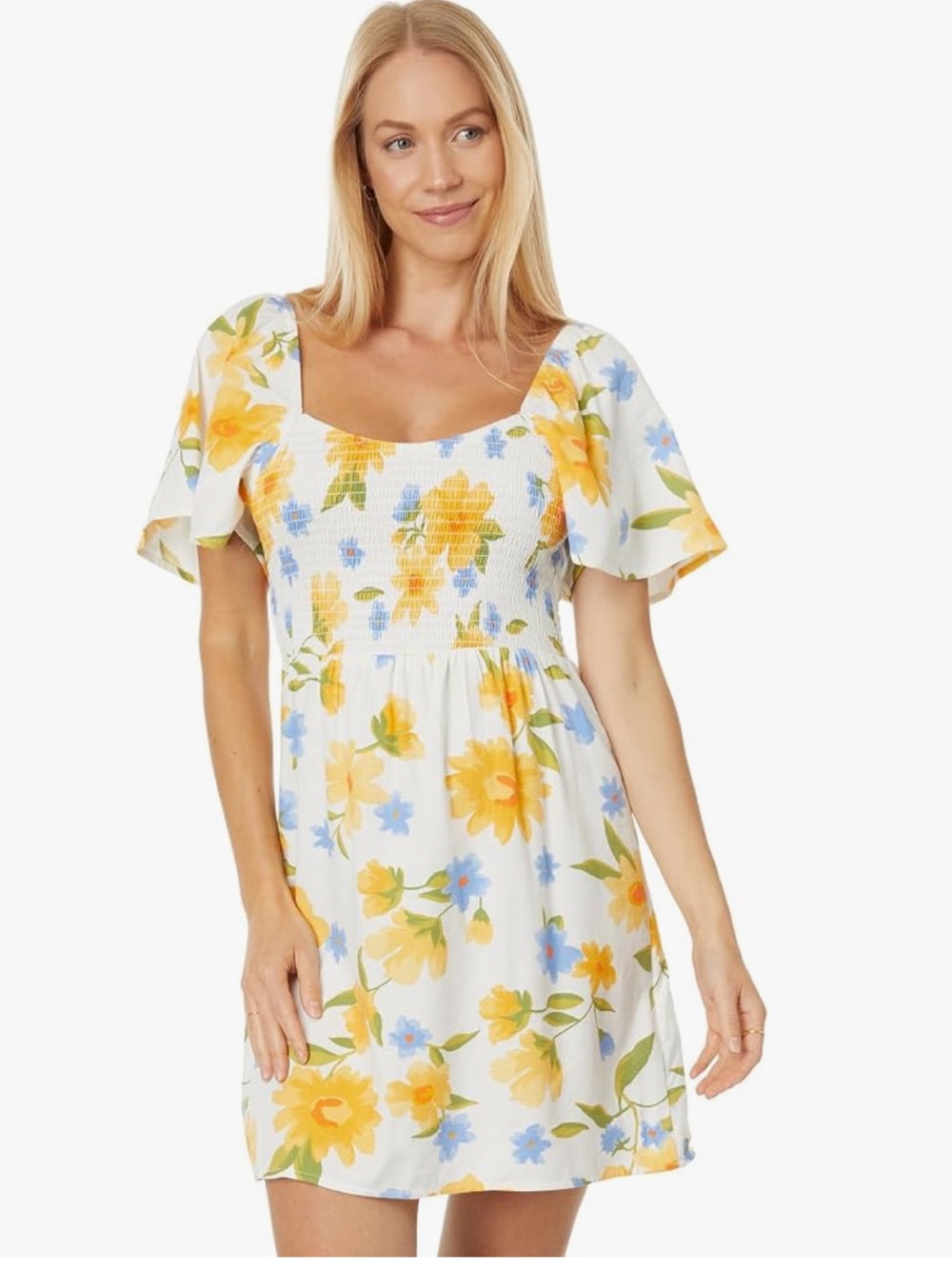 Billabong Sweet Side Dress Size Medium Mini Length in a Floral Print